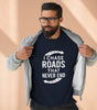 Road-Trip Crewneck Sweatshirt – “I Chase Roads That Never End”