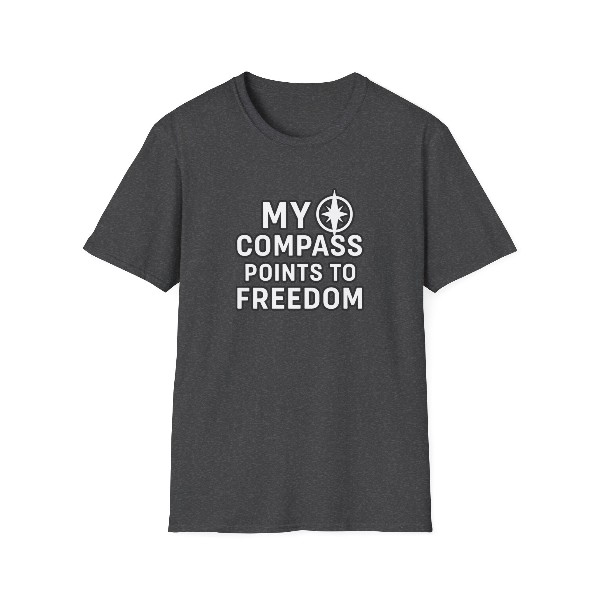 “My Compass Points to Freedom” T-Shirt – For Those Who Choose the Open Road and the Free Spirit