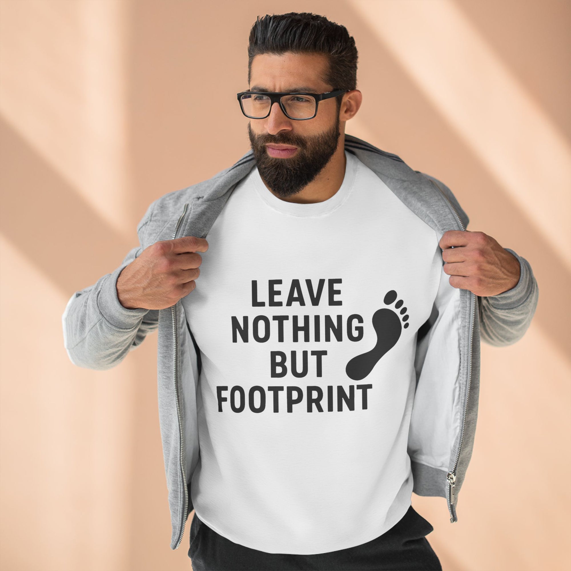 “Leave Nothing But Footprints” Sweatshirt – Wear Your Love for the Planet