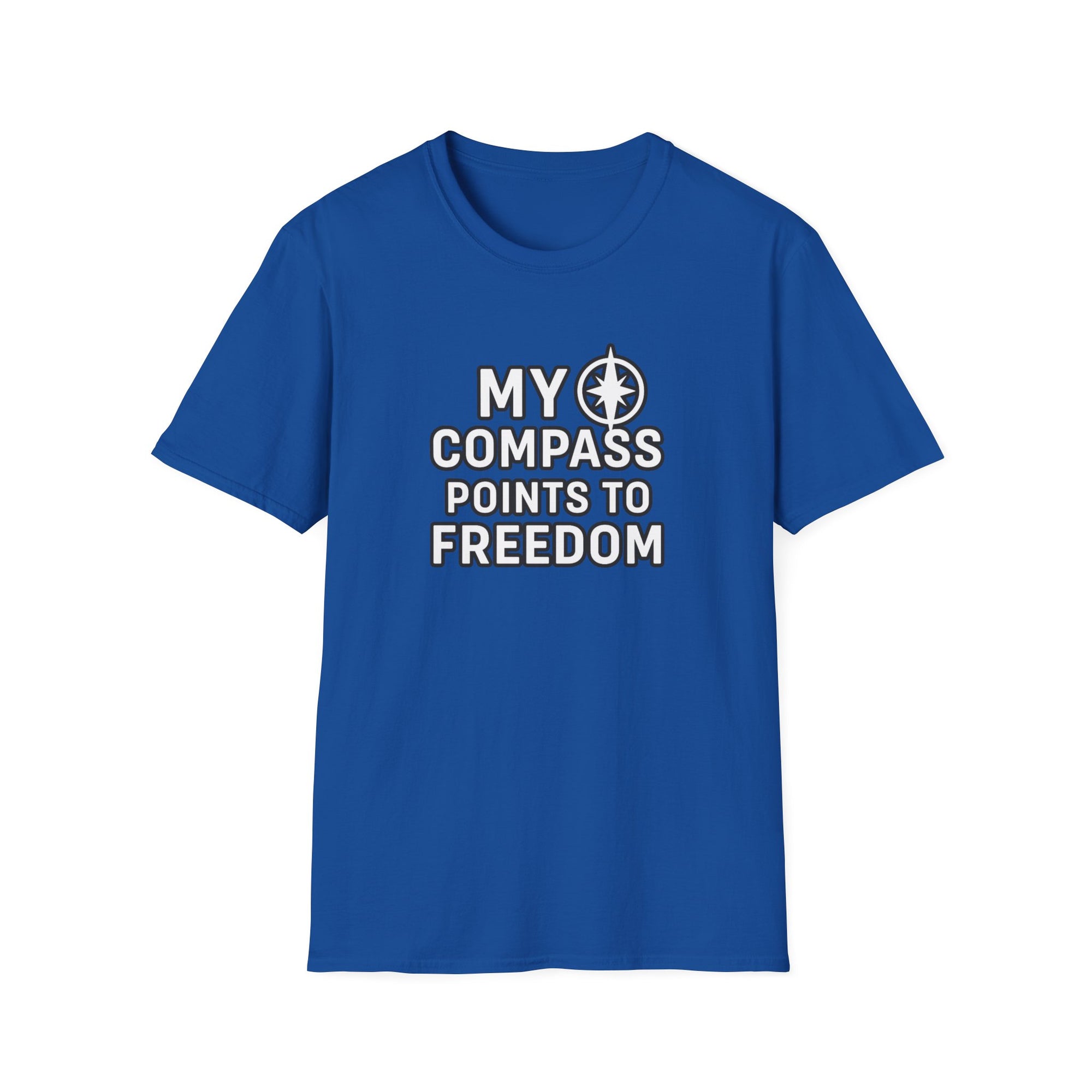 “My Compass Points to Freedom” T-Shirt – For Those Who Choose the Open Road and the Free Spirit