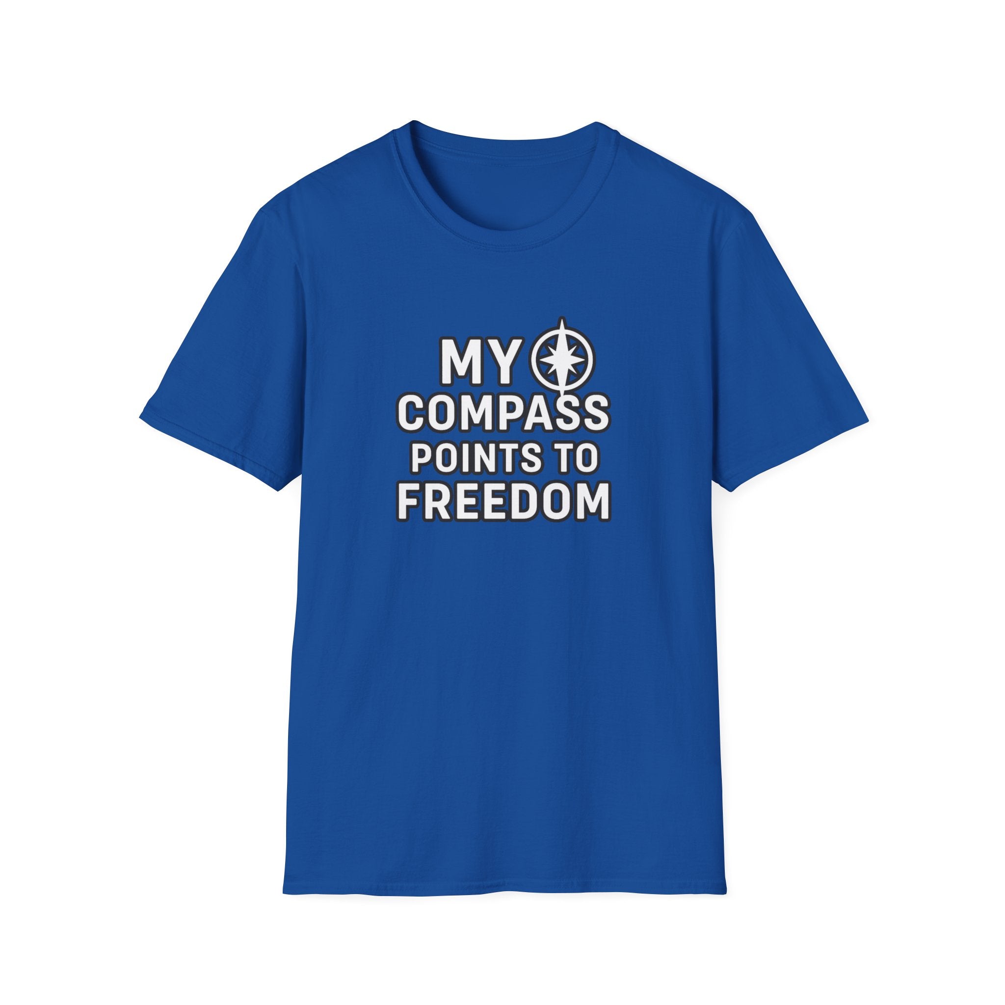“My Compass Points to Freedom” T-Shirt – For Those Who Choose the Open Road and the Free Spirit